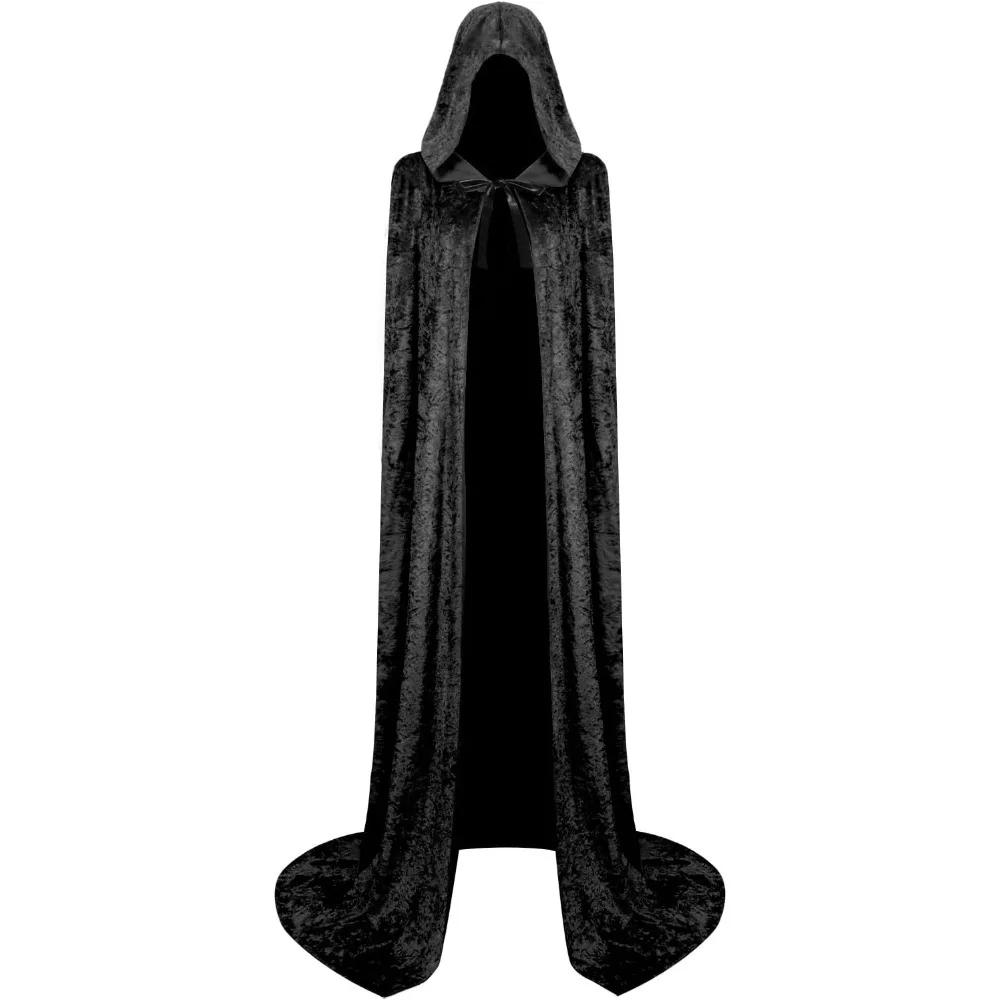 Kapmantel Fluwelen Cape met Kap Halloween Capes voor Vrouwen Heksenkostuum Vampiermantel Tovenaarsgewaad Cosplay