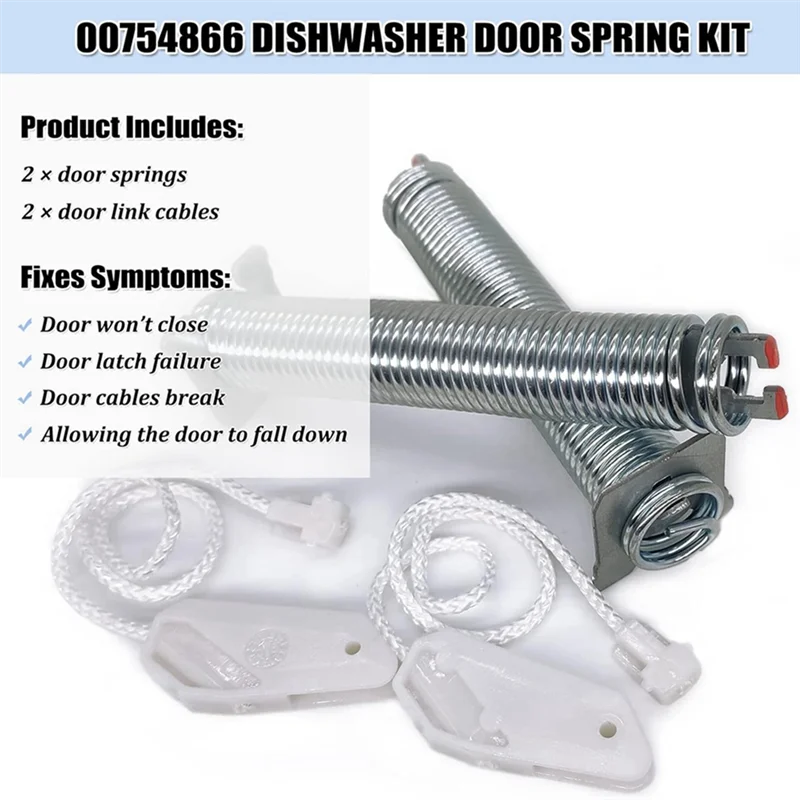 

A84G-Upgraded 00754866 Dishwasher Door Spring And Cable Kit For /Thermador/Gaggenau Dishwasher Door Hinge Parts