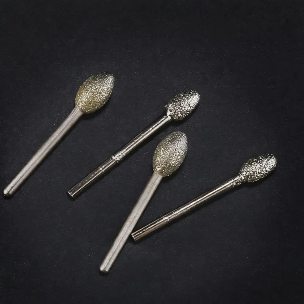 Abrasive Diamond Mounted Point Bits For Jade Gemstone Sculpting Grinding Tools Cylindrical Tapered Designs Rotary Drill