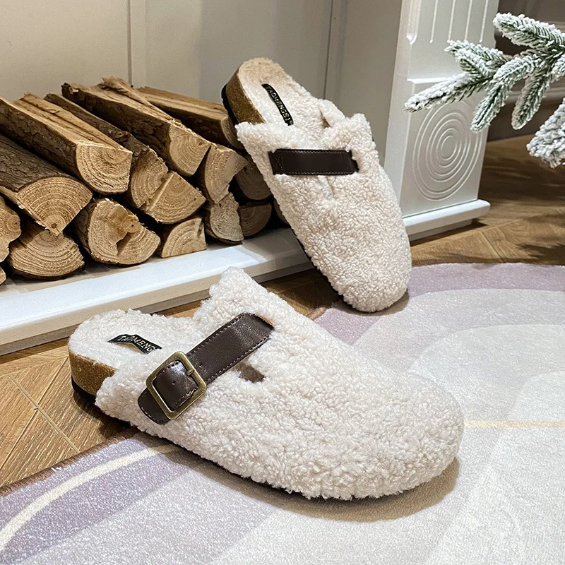 2024 Nowe buty dla kobiet Flocky Slipper Winter Retro Birken Casual Shoes Utrzymuj ciepło Pluszowe mokasyny