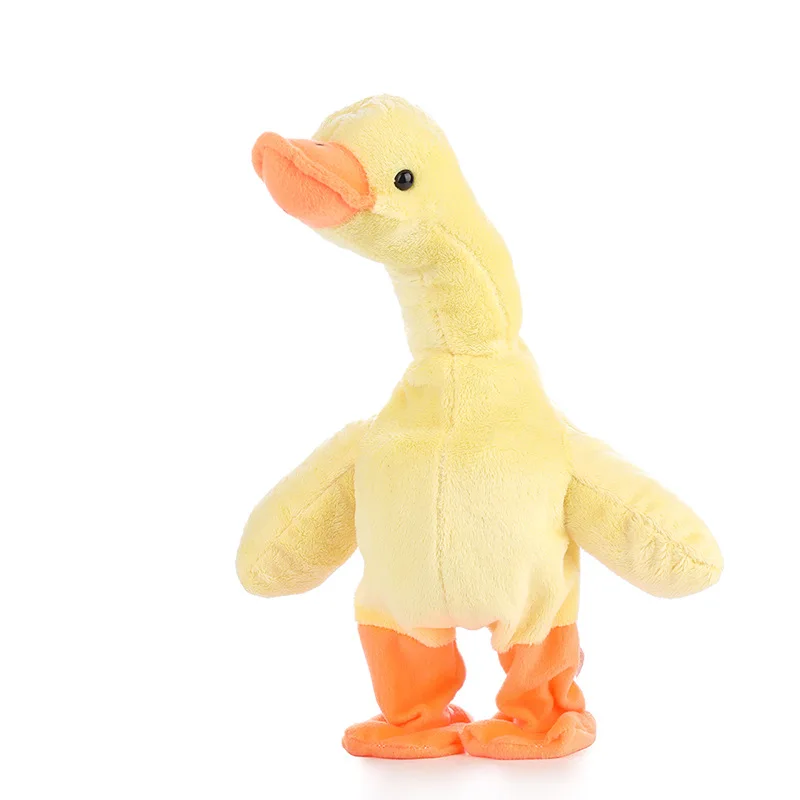 Robot Duck Toy Sound Control Electronic Plush Duck Interactive Animal USB Charge Sing English Song Walk Talk Stuffed Kids Pets