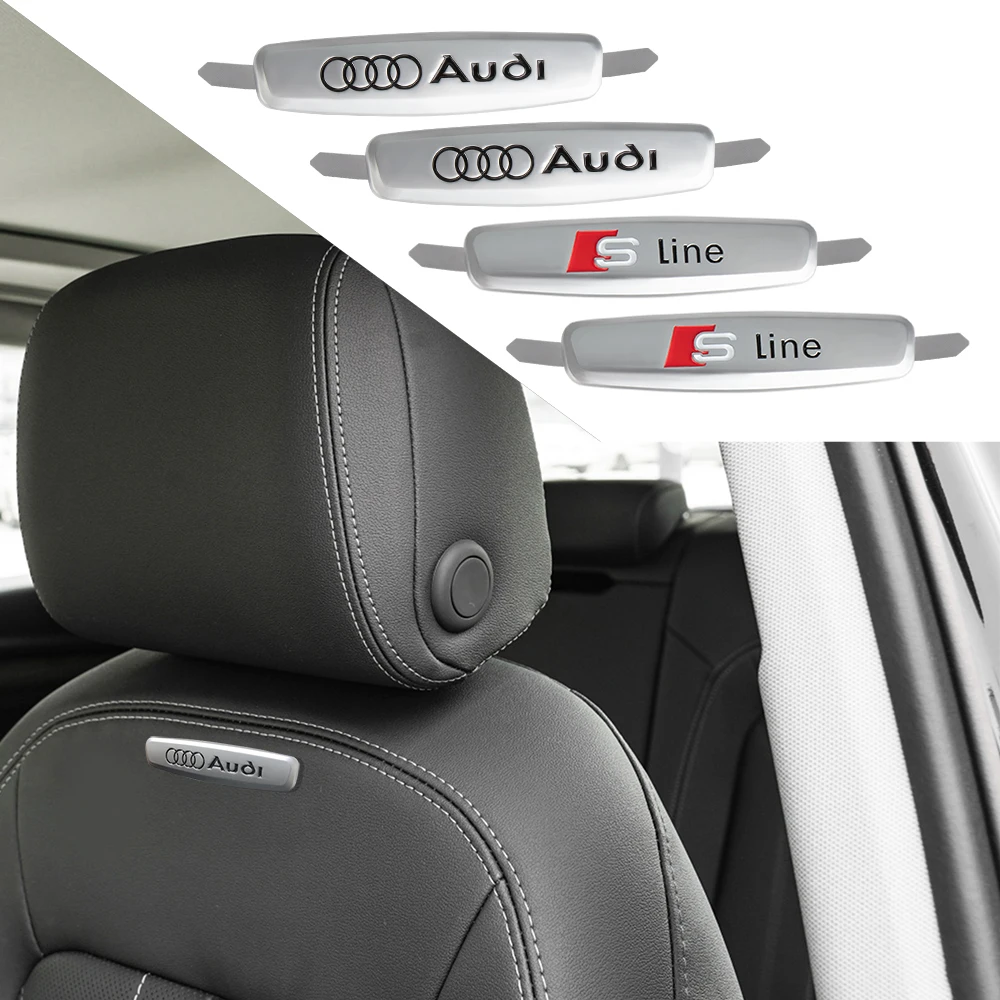 Emblemas de Metal para Interior de asiento trasero de coche, pegatinas de logotipos, insignias para Sline, Audi A3, A4, B8, A1, A6, C6, Q3, Q5, C7,