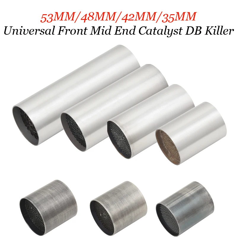 Universal Motorcycle 35/42/48//53MM Catalyst DB Killer for Motorcycle Full System Exhaust Muffler Silencer Noise Sound Eliminato 