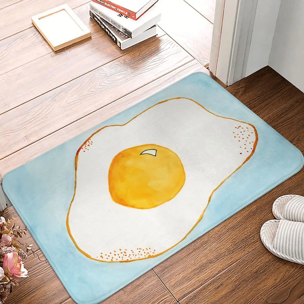 Non-slip Doormat Put An Egg On It Bath Kitchen Mat Outdoor Carpet Flannel Modern Decor