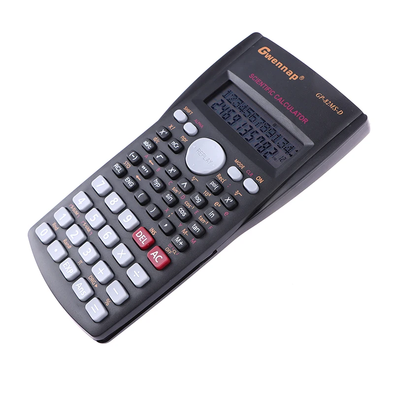 Calculadora Científica Portátil Portátil, Display de 2 Linhas, Multi-função, Ensino de Matemática Dedicado