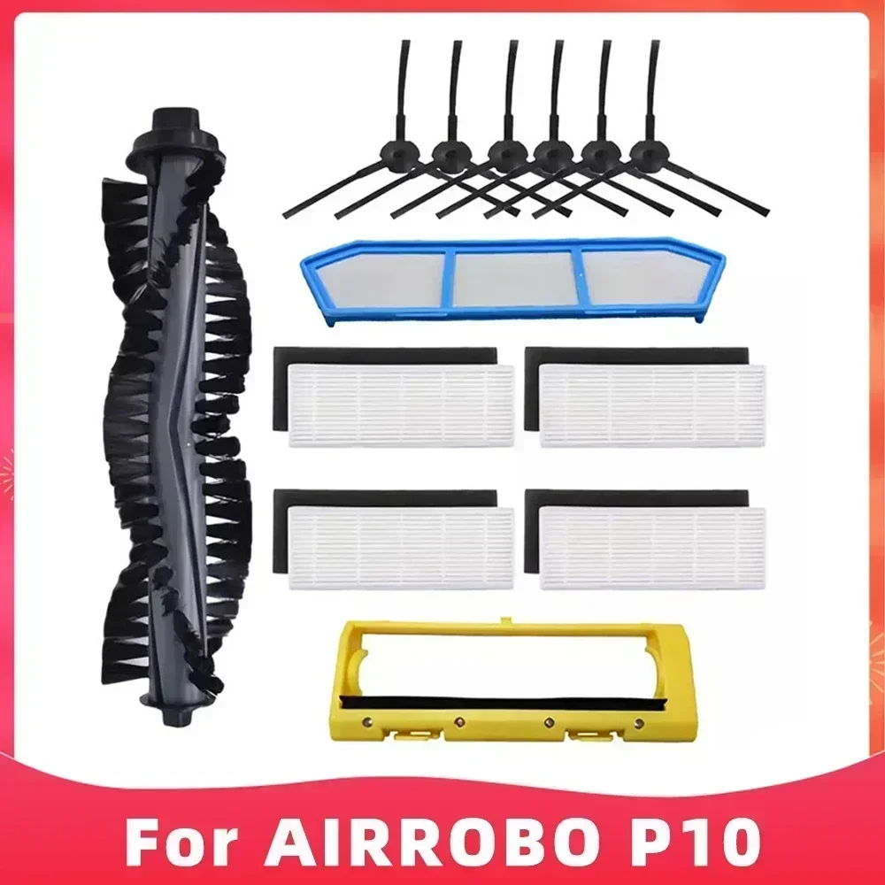 For AIRROBO P10 Robot Vacuum Cleaner Spare Part Accessory Kit Main Side Brush Hepa Filter Brush Cover