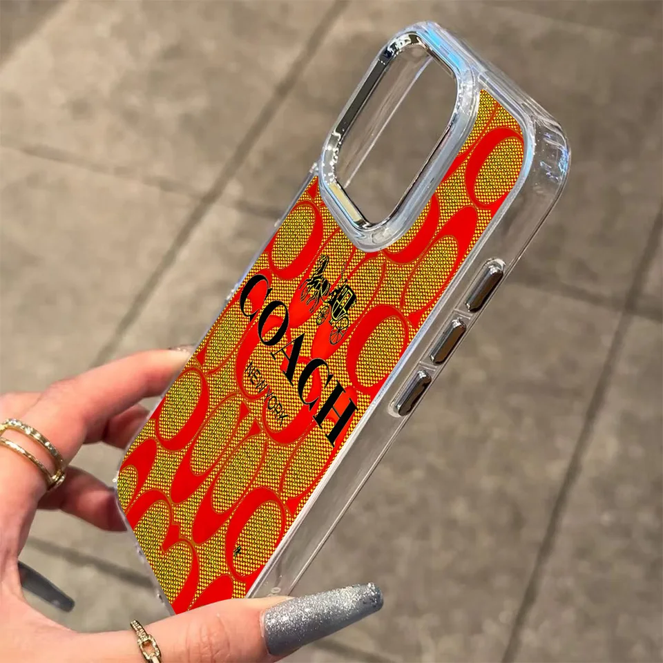 Funda transparente con cerezas C-Coach-s para iPhone 17e 17 16e 16 15 14 13 12 11 mini Pro Max X XR XSMAX 8 7 Air Plus 5