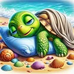 EverShine Diamond Painting Tortoise Cartoon Beach New Collection 2025 Diamond Mosaic Animal Seaside Craft Supplies Surprise Gift
