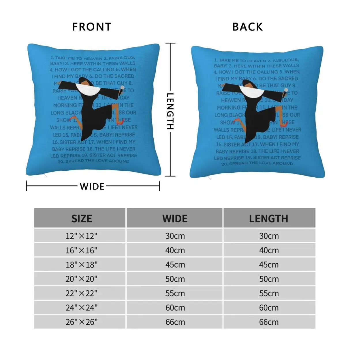 Sister Act Movie Pillowcase Polyester Linen Velvet Printed Zip Decorative Throw Pillow Case Bed Cushion Cover 18