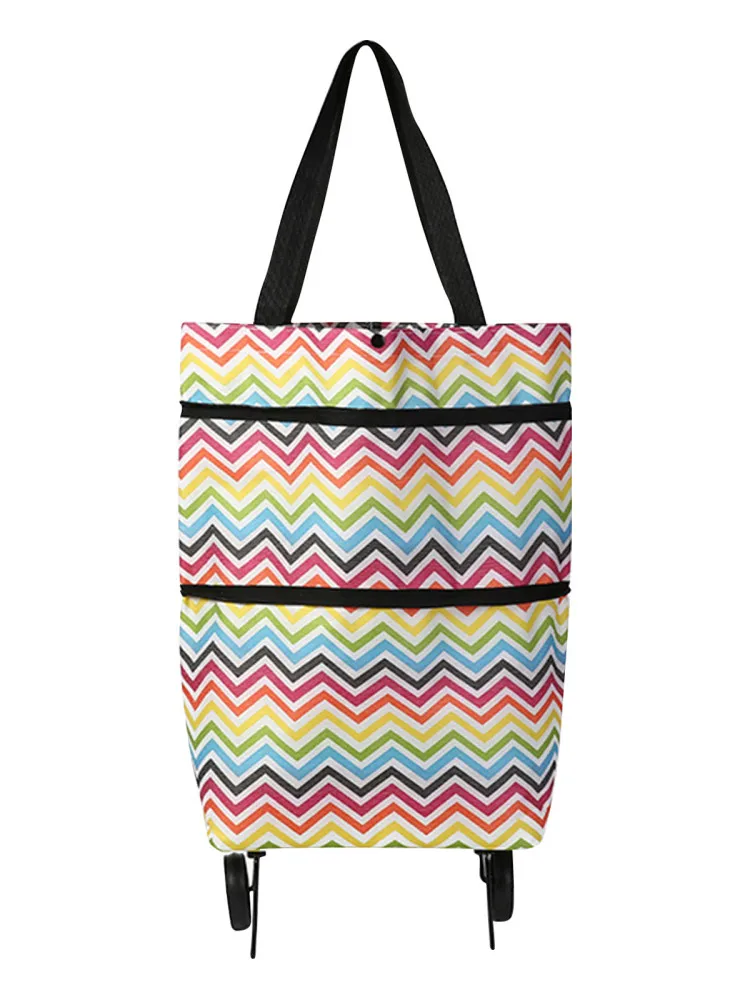 Sac de chariot de courses pliable 2 en 1, chariot à roulettes Convertible à sac à bandoulière Oxford étanche avec support pour épicerie/marqué