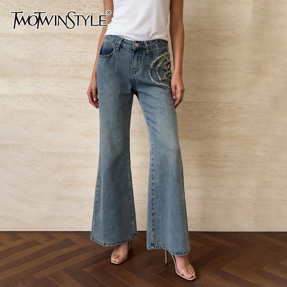 

Брюки TWOTWINSTYLE синие с плиссировкой, шикарные, женские, с высокой талией, свободные, в уличном стиле, винтажные, широкие штанины, осенняя мода