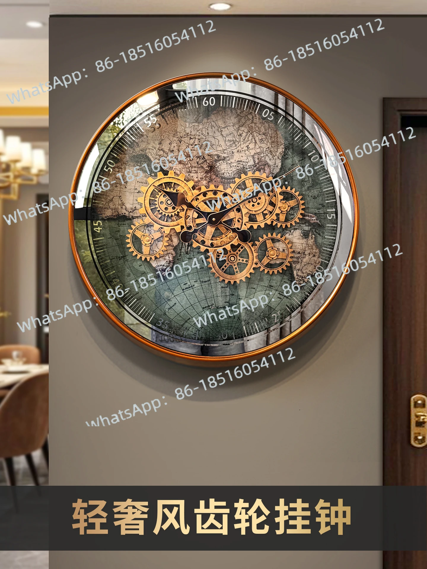 

2025 Новые настенные часы для гостиной, ретро-стиль, элитные атмосферные домашние настенные часы, высококачественные роскошные часы с чувством света