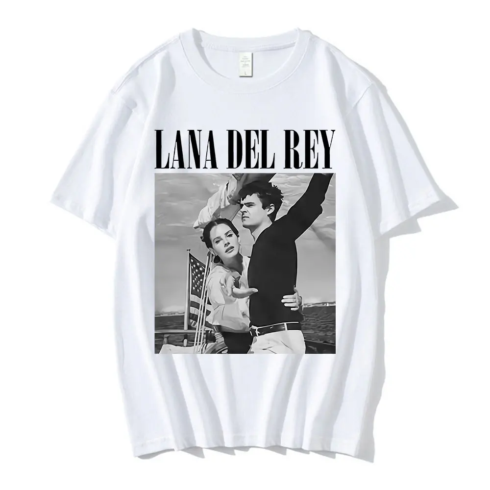 Nowa Lana Del Rey Ldr wydruk graficzny T Shirt moda Streetwear krótki rękaw Casual wycięcie pod szyją Plus Size T Shirt kobiet