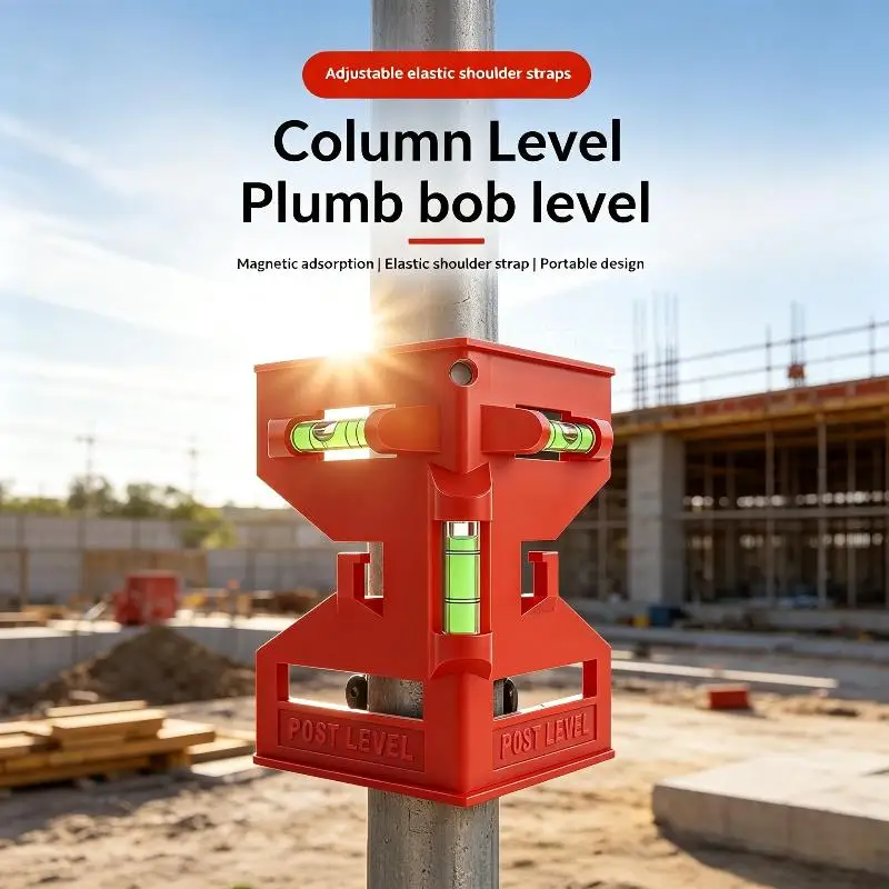 @*Magnetic Column Level Folding Adjustable Design with Elastic Ring Anti-shock Measuring Tool for Tiling Construction Work