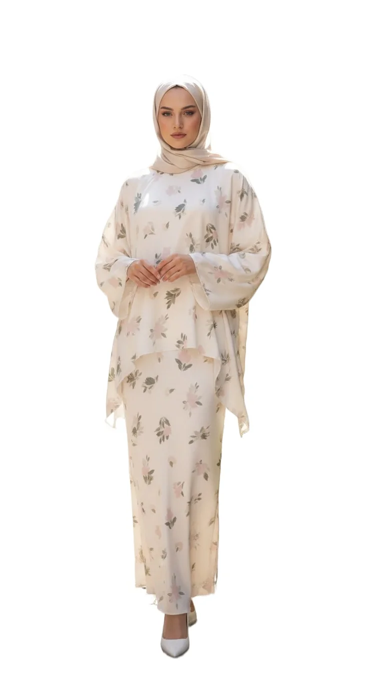 

Cross border foreign trade women's fashion print dress set, suitable for travel and shopping
