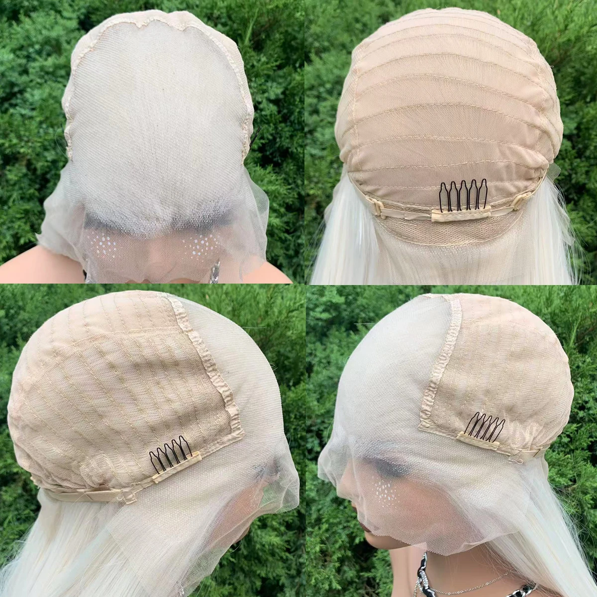 Long Straight Synthetic Lace Wigs for Women White Blonde Color 13X6 Glueless Lace Front Wigs Free Part 26inch Heat Resistant
