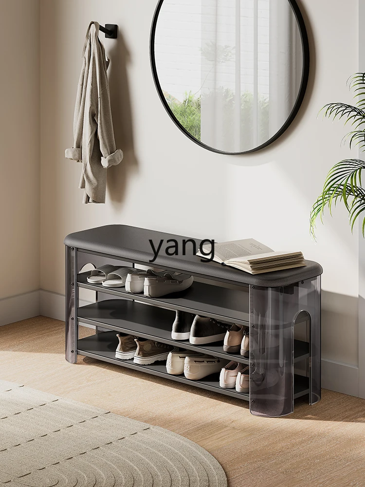 Yjq Acrylic Shoe Changing Stool Home Doorway Shoe Cabinet Integrated Home Shoe Rack Sitting Shoes Entry Stool