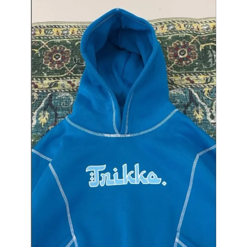 Herfst en winter trendy streetstyle geborduurde hiphop heren- en damessweater met capuchon