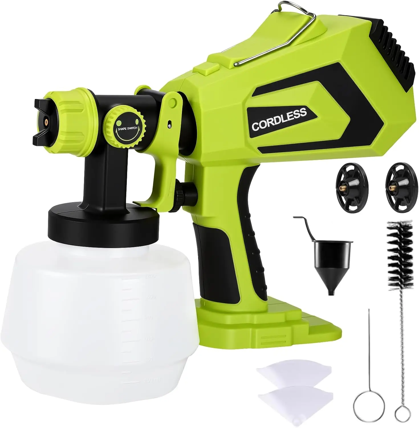 

Cordless Paint Sprayer with 1200ML Container for Home, Fence, and Exterior Use, Battery Not Included