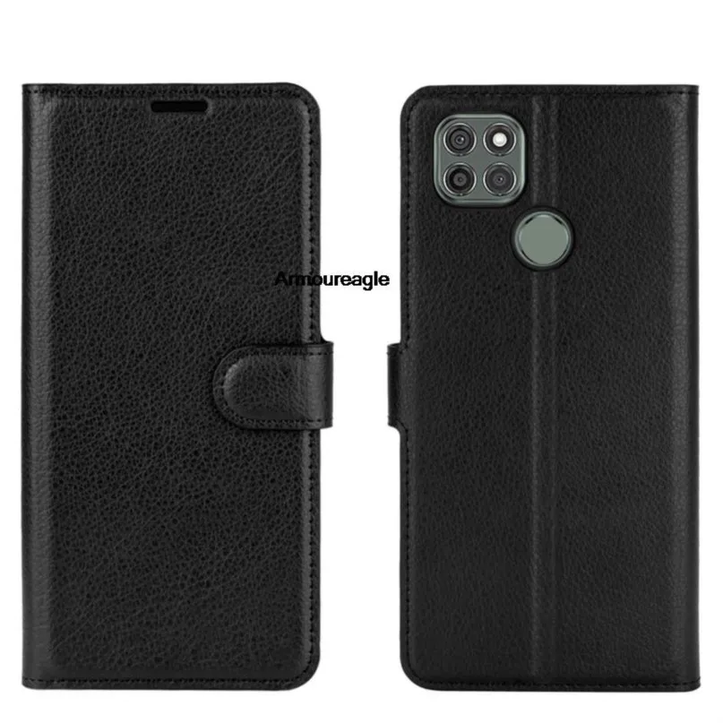 case guard on for motorola moto g9 power (6.8in) cover wallet card book style flip leather protect black xt2091 xt 2091 g9power