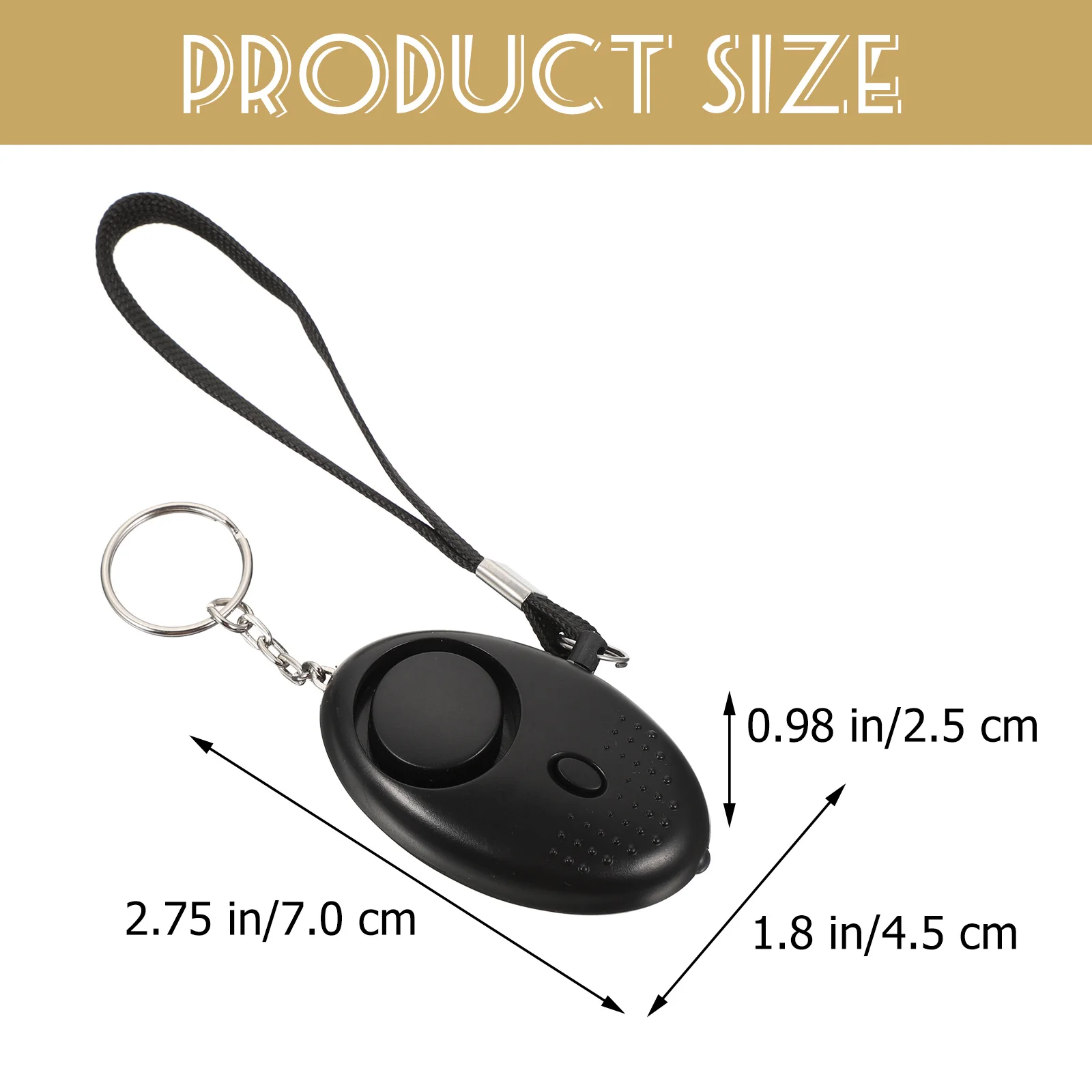 2Pcs Emergency Personal Alarm 130Db Loud Siren with Light Compact Safety Device for Travel Home School Keychain Protection