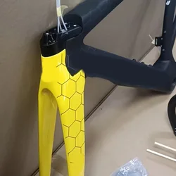 Road Bike Carbon Bicycle Frame, Team Yellow Back, 30 Colors Available