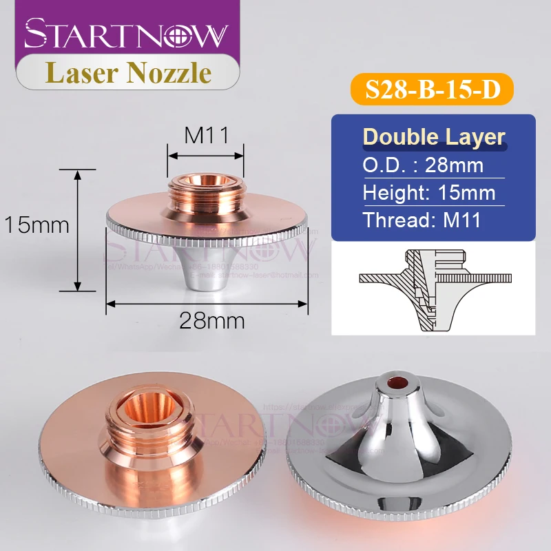 Boquilla láser sónica Startnow HSG Dia.28mm para máquina de fibra Precitec Penta, piezas de soldadura, boquillas de corte láser WSX de alta velocidad