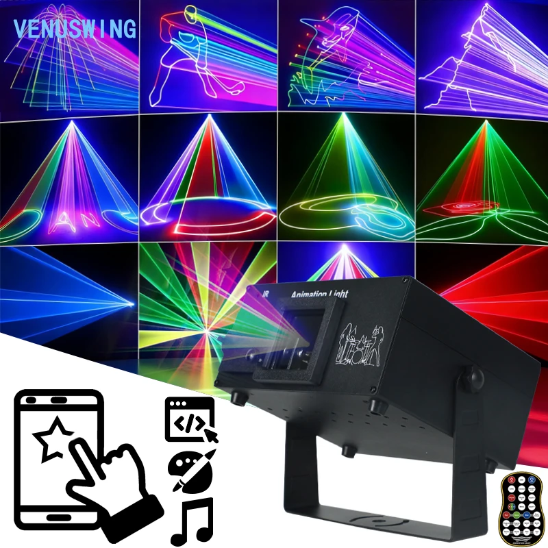 EU Plug Dj Laser Light Disco Light APP Control Light Pattern Projector Dmx Laser Laser Light Show for Wedding Home Party