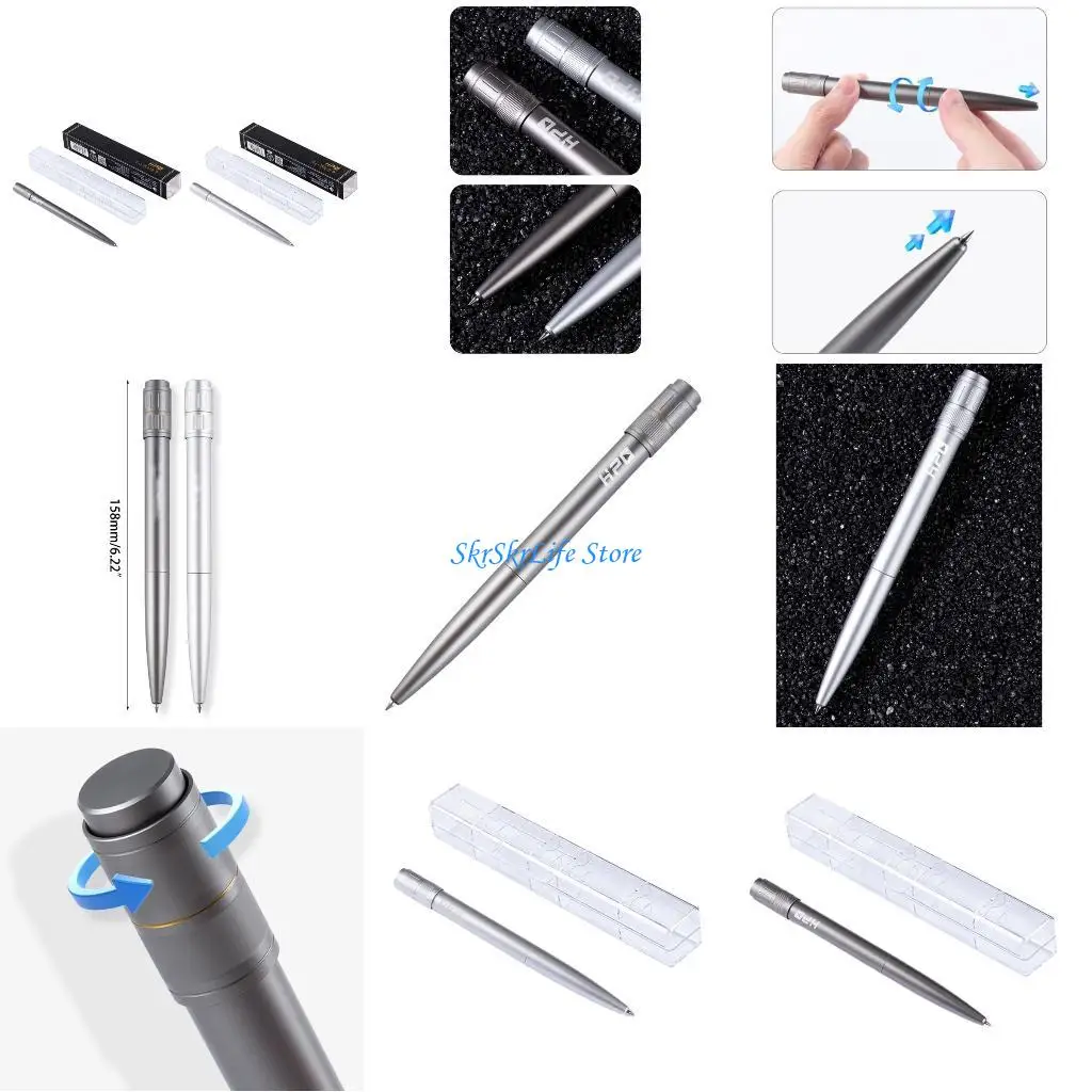 

E65E Rotating Gel Pen Twist to Retract Finger Spinning Pen Decompression Rotating Pen Bulit-in Alloy Rotating Bearing
