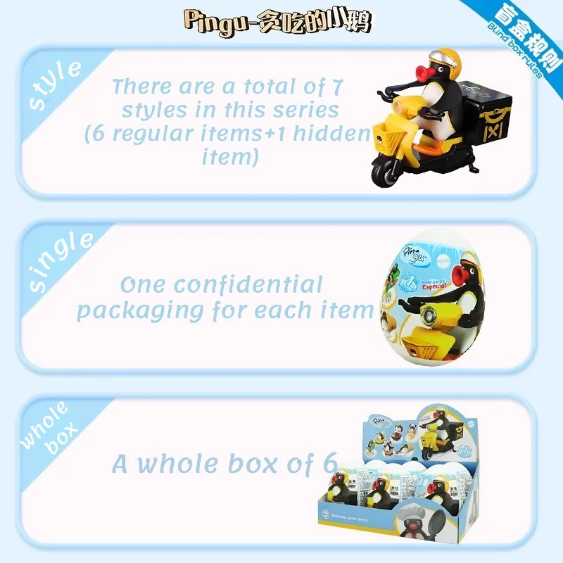 Pingu Penguin Fun Eggs Greedy Little Geese Series Blind Box Twister Figures Desk Accessories Toys view 6