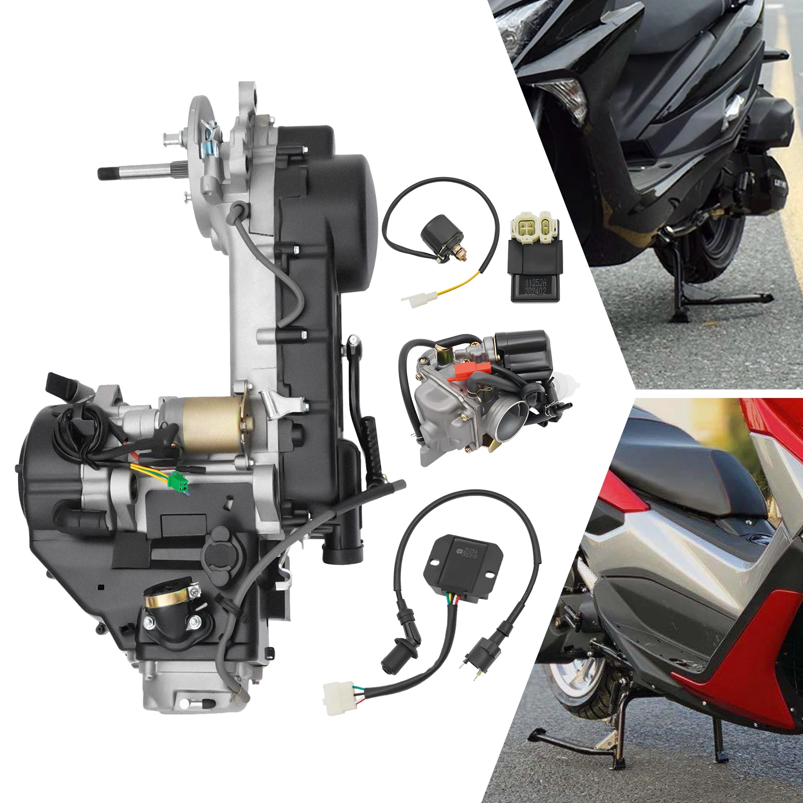 4-stroke 150CC ATV Go-Kart Engine Scooter CVT Auto Clutch Motor long Case GY6 Air Cooled Motor For 110cc-150cc ATVs and Go Karts