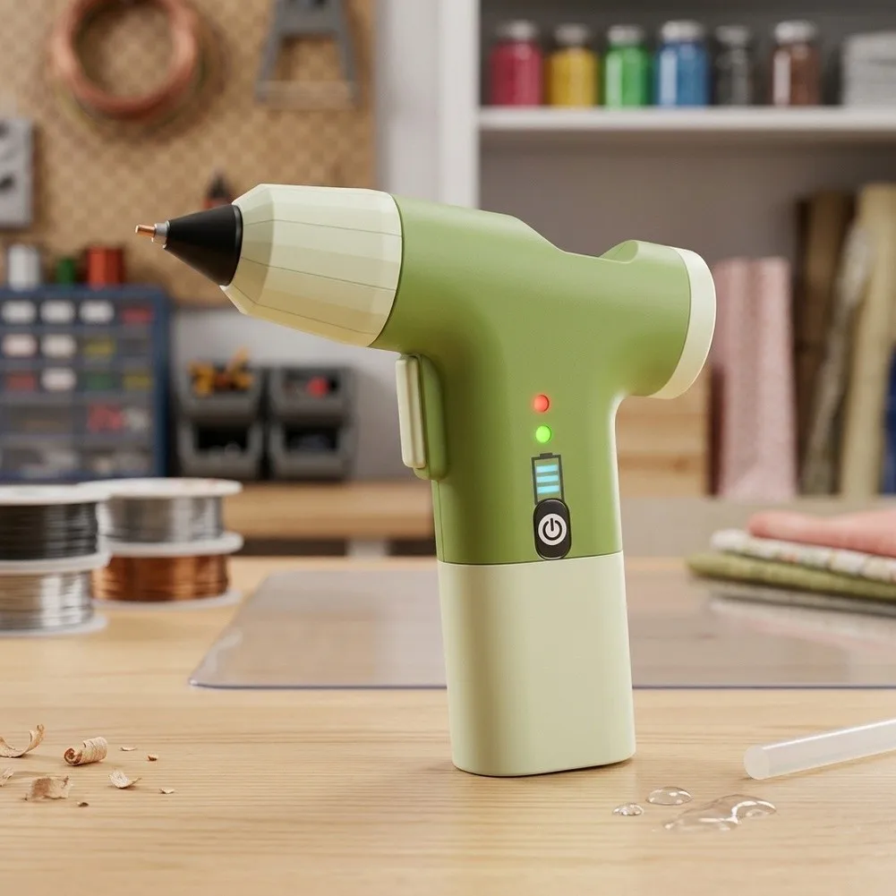 Cordless Hot Glue With Fine Copper Nozzle - Perfect For Crafts & Repairs Detailed Crafting Projects And Quick Fixes