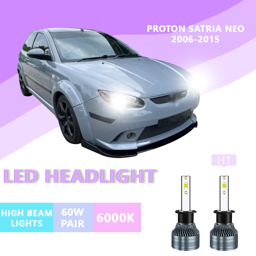 

2PCS FOR proton satria Neo 2006-2015 6000k H1 Super Bright Hi/Lo Beam Headlamp Lampu LED Headlight Bulb White Light