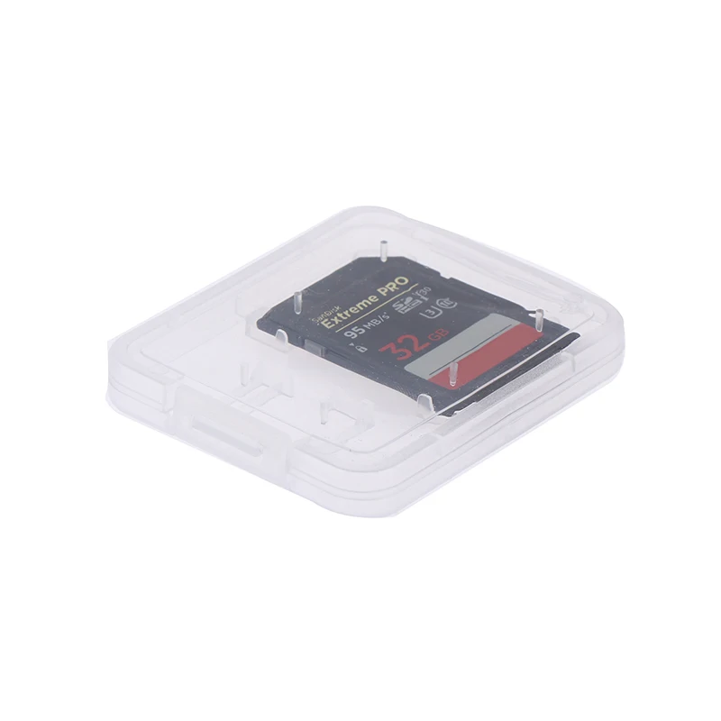 SDメモリーカード用プラスチック収納ボックス,透明,プラスチックタフ,SIMカード用収納ケース,sdc mm,xd cfカード,10個