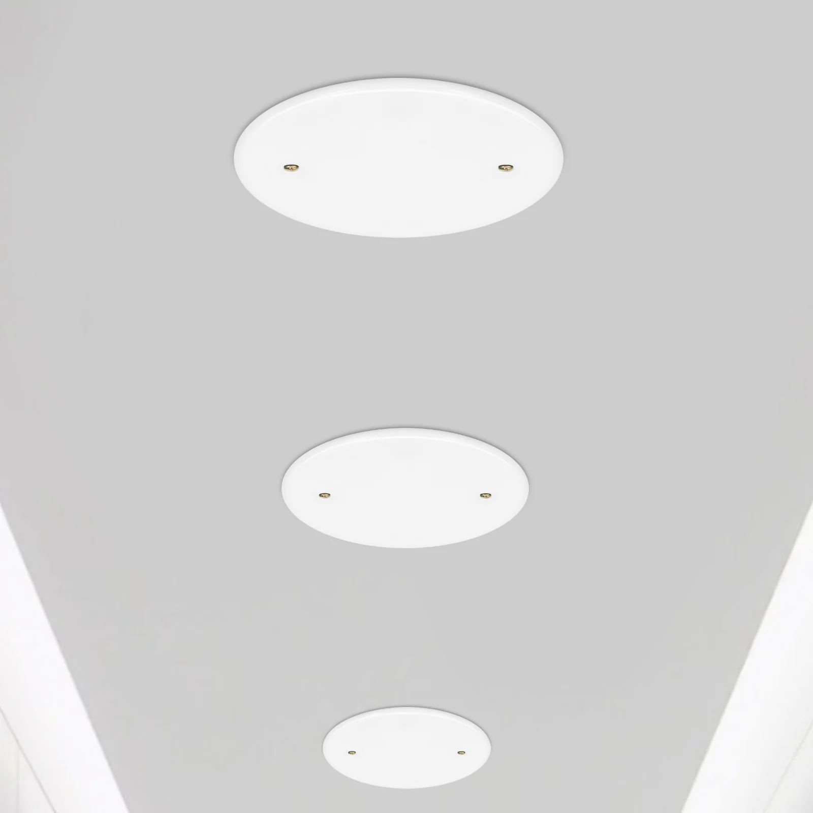 4 Buah Penutup Lubang Langit-langit Penutup Bulat Pelat Tutup Pelat Lubang Langit-langit Outlet Dinding Kosong Panel Listrik Penutup Kotak Listrik