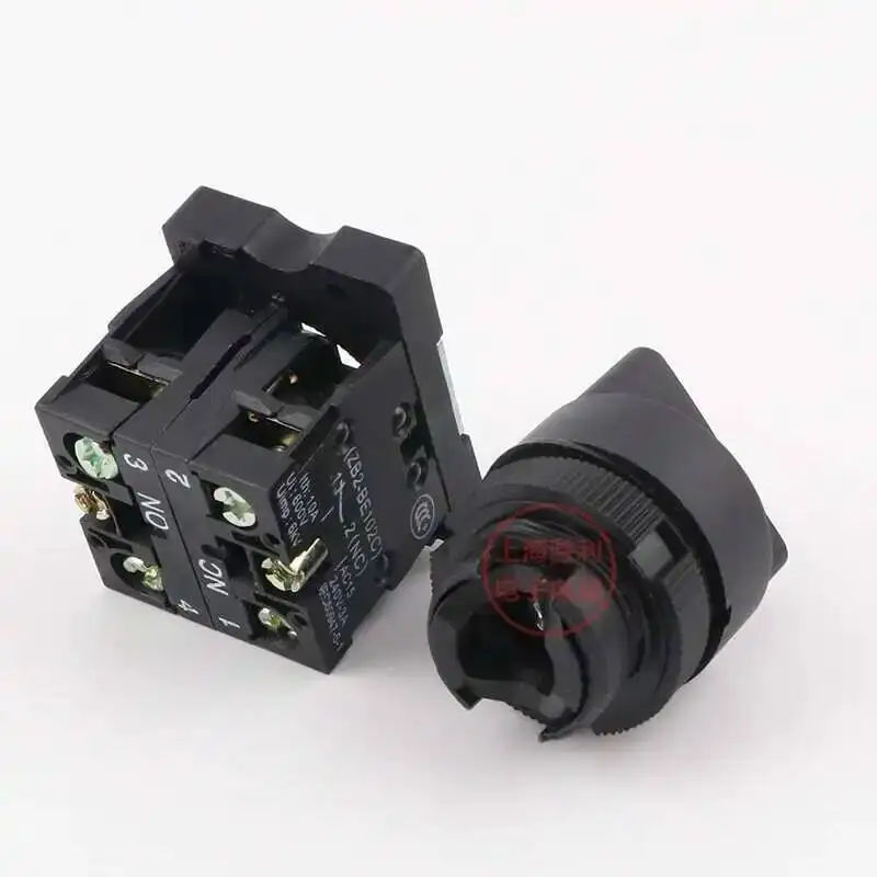 로터리 스위치 XB2-ED23/33 25/35 손잡이 제어 10A 660V 검정색 2/3 위치 버튼 선택기 자동 잠금 고정 유형