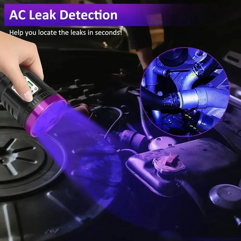 9-Core 395nm UV Flashlight Type-C Rechargeable Black Light Torch Portable Ultraviolet Lamp For Pet Urine Detector Money Check view 4