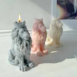 3D Lion King Silicone Candle Mold DIY Animal Shape Soap Resin Plaster Making Set Chocolate Ice Mould Desktop Home Decor Gifts