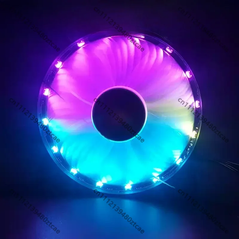 120mm RGB Color‑Changing Silent Cooling Fan With Remote Controller For PC Case Water Cooling DIY Mod