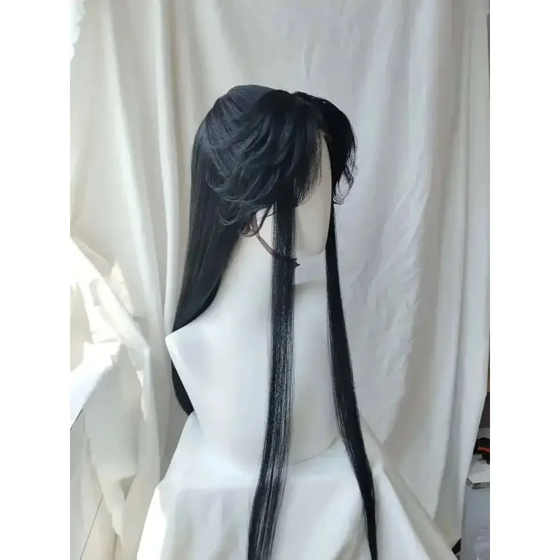 Lili 123Qiangjinjiu على غرار Shenlanzhou Xiaochiye طويل أسود مخصص شعر مستعار مقاوم للحرارة الاصطناعية الشعر أنيمي هالوين فيت