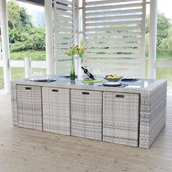 Outdoor tables, chairs, courtyard terraces, rattan chairs, balconies, storage of imitation dining tables, rattan woven furniture