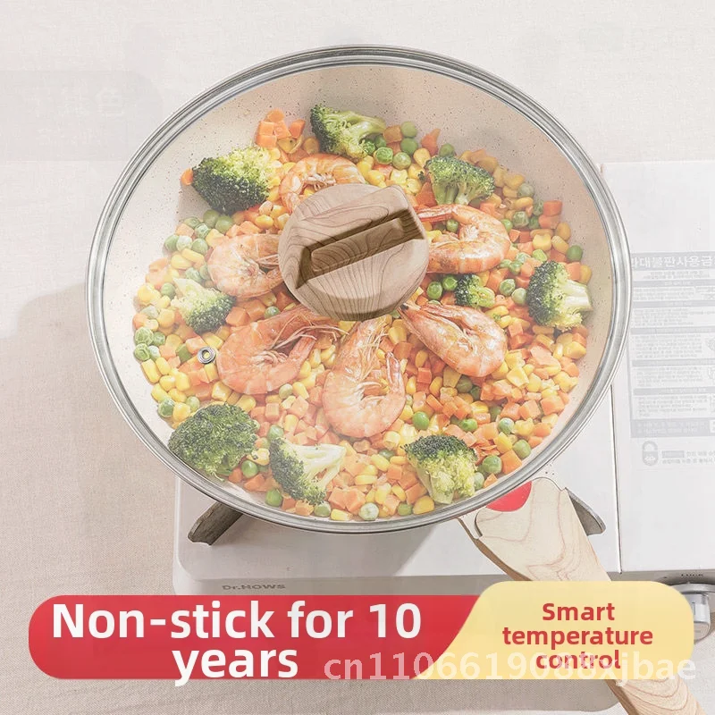 

Универсальная электрическая плита, бездымная кастрюля, сковорода с антипригарным покрытием из медицинского рисового камня, многофункциональный вок с композитным дном