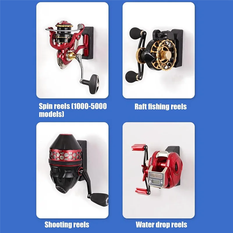 

A74K-Настенный дисплей для рыболовной катушки, держатель из 6 предметов с винтами, подставка для рыболовных катушек