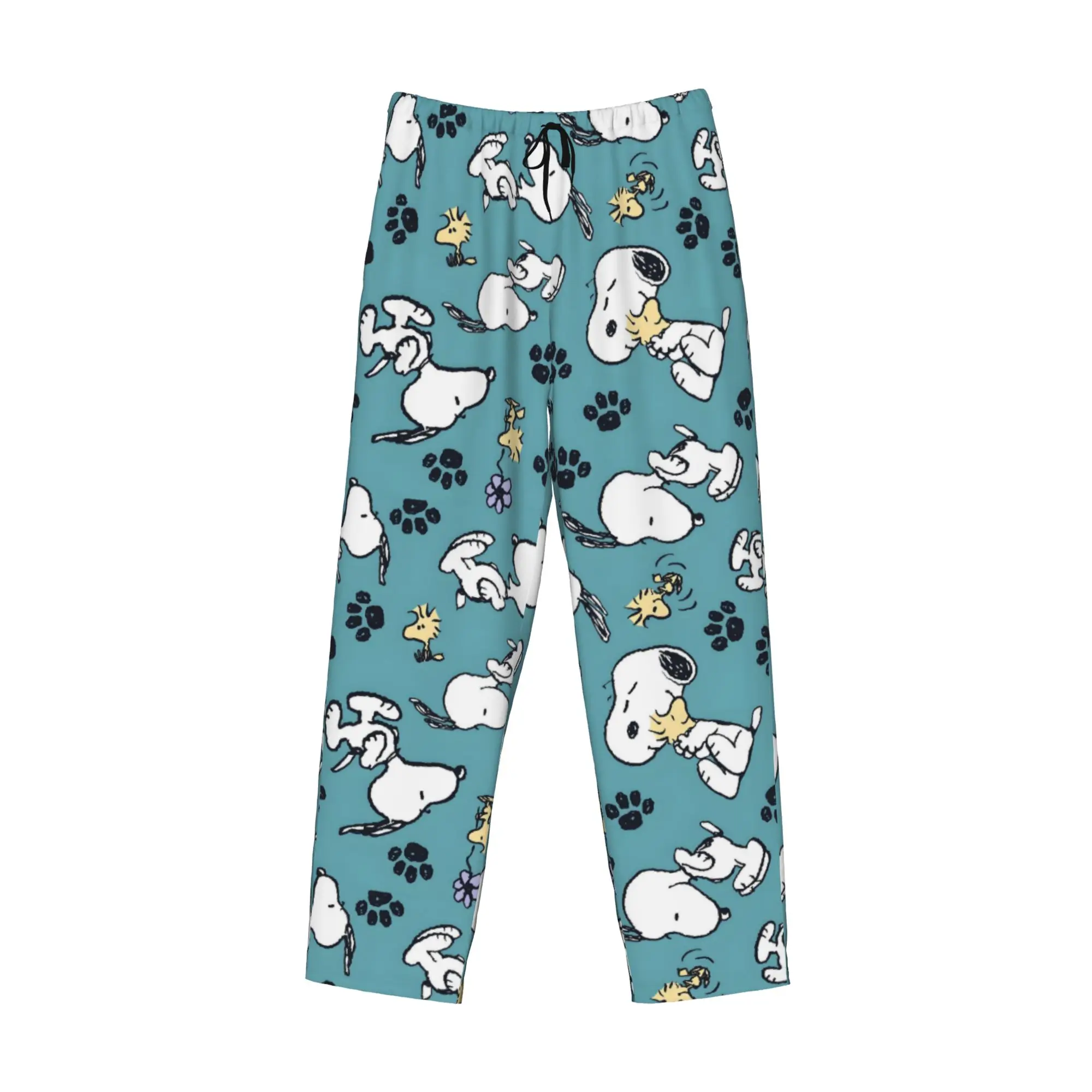 Custom S-snoopied Anime Pajama Pants Men Dog Cartoon Sleepwear Lounge Sleep Bottoms Stretch with Pockets view 3
