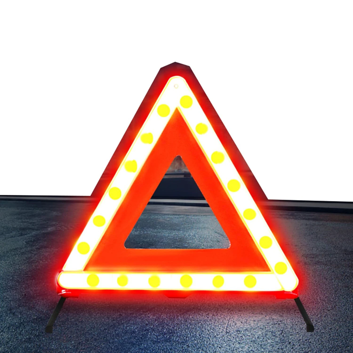 Car Emergency Breakdown Warning Triangle Red Reflective Road Safety Hazard Car Tripod Portable Foldable Stop Sign Reflector