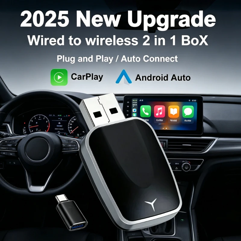 2026 Latest Wireless Apple CarPlay Adapter Bluetooth WiFi Easy Plug Use Supports OTA Upgrades for 99 of Cars