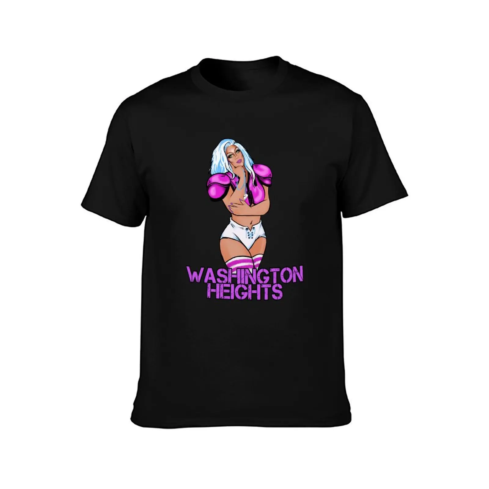 Washington Heights Cartoon T-Shirt Summer Casual Cotton Tee Oversized Streetwear Tops Vintage Graphic Print Unisex Men Women