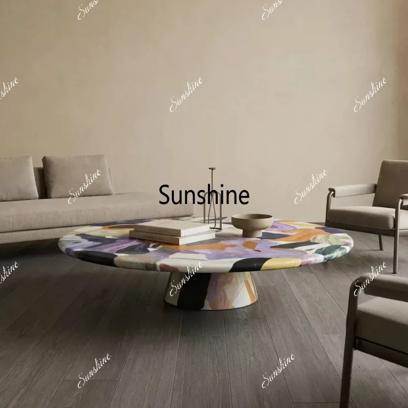 

Living room villa high-end round coffee table home modern creative coffee tableTJ