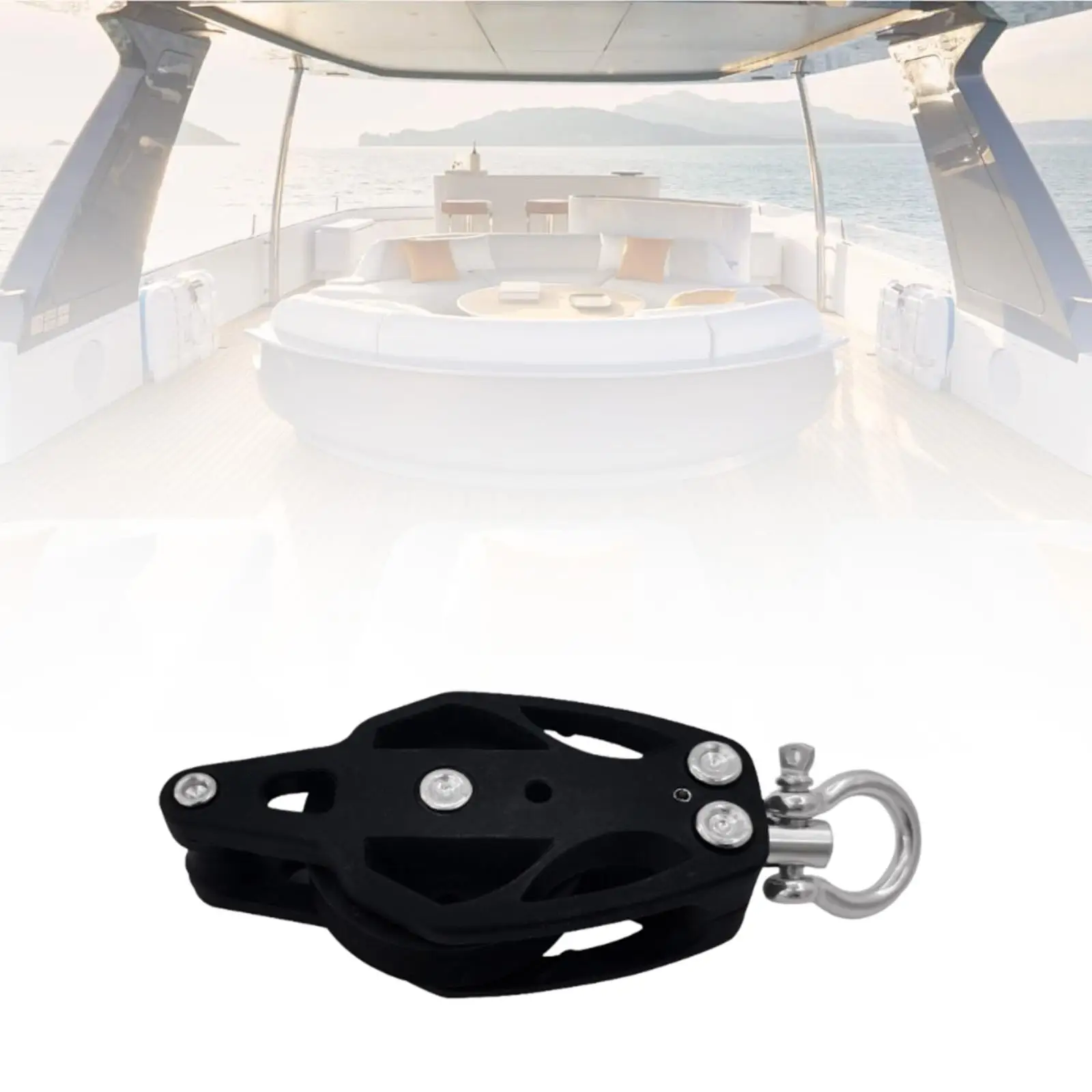 Lifting Pulley Smooth Bearing Deck Rigging Pulley Block Small Silent Bearing Sailing Pulley for  Kayak Boat Anchor Trolley Acces