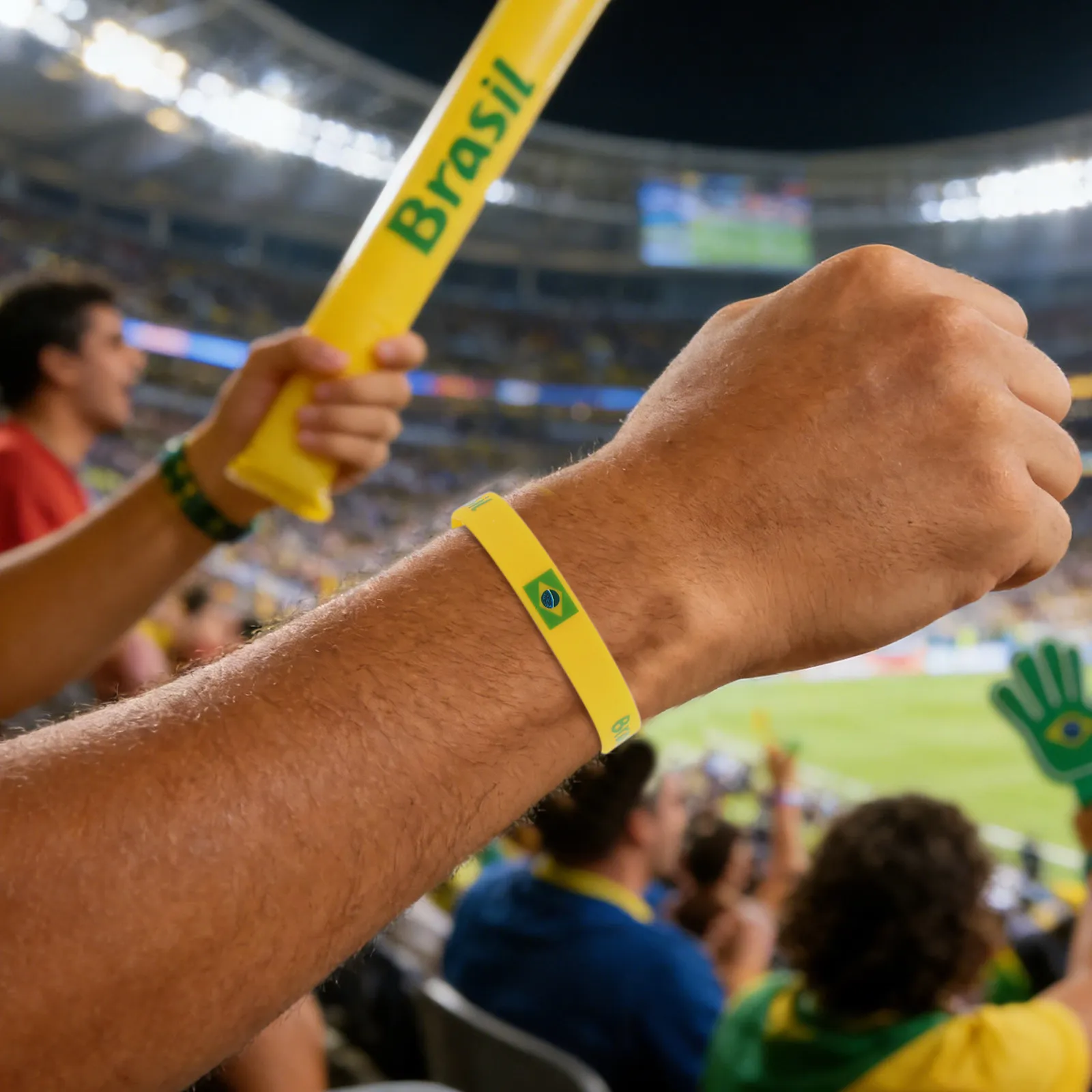 

20Pcs Brazil Flag Silicone Wristbands Soccer Wristband Sports Bracelet Football Wristbands Patriotic Brazil Gifts